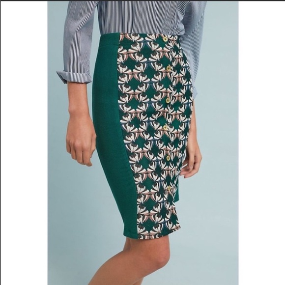 Anthropologie Devlin Buttondown Pencil Skirt New - Picture 2 of 7